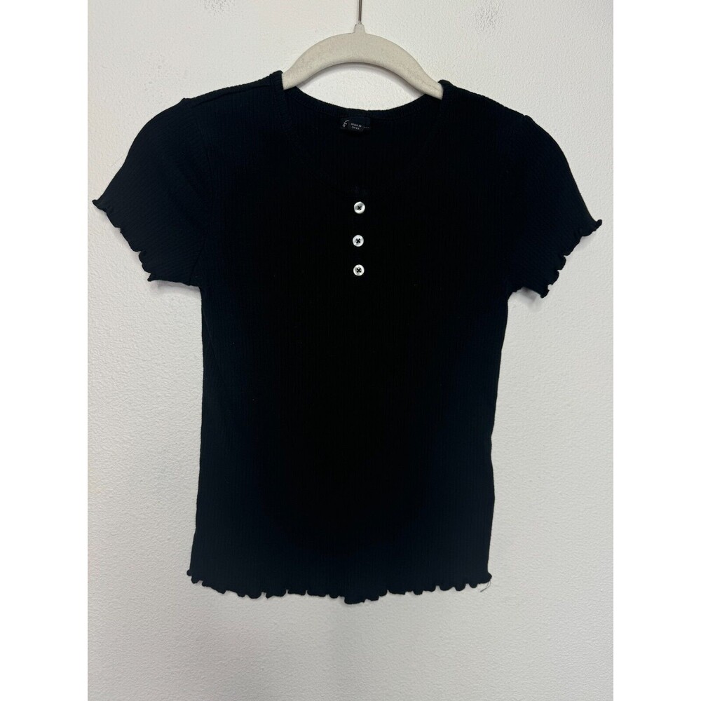 Art Class Ribbed Knit Tops 2 Pack Size L Black Pink Short Sleeve Cotton Blend